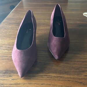 Kate Spade Dale suede kitten heel pump in deep russet 8 1/2